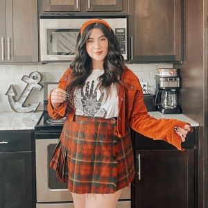 Vintage Plaid Pleated Mini Skirt